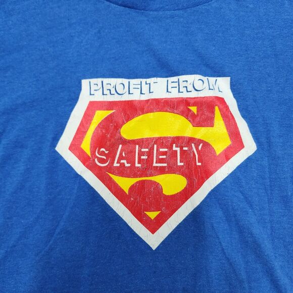 Vtg Grainger Men's Blue T-Shirt XL "Profit From safety" - Picture 2 of 14